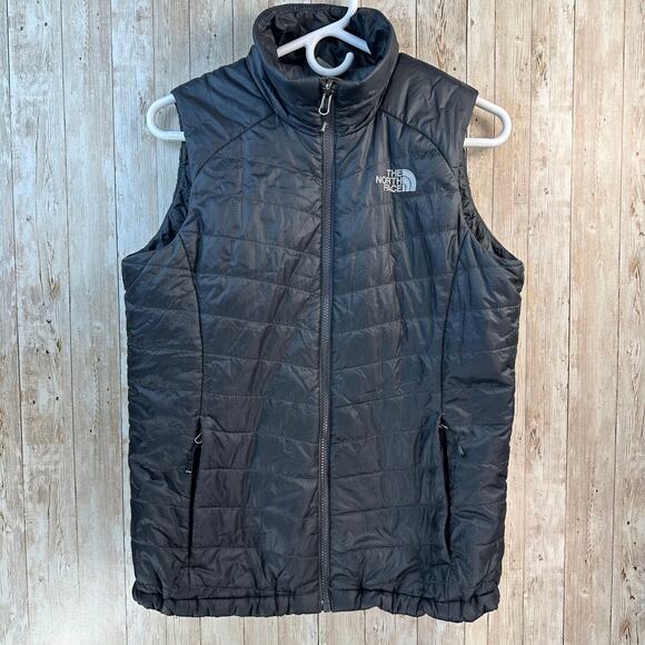 The North Face  Puffer Vest Womens M Gray‎ Primaloft Nylon Full Zip Gorpcore - Picture 1 of 8